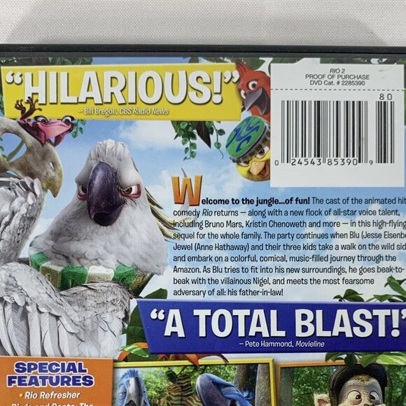 Rio 2 DVD Blue 2014 Animated Family Adventure General G Special Features Tested - Picture 5 of 5